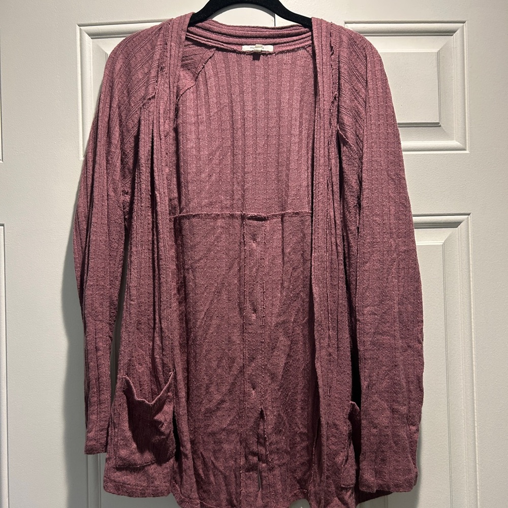 Maurices Mauve Open-Front Cardigan